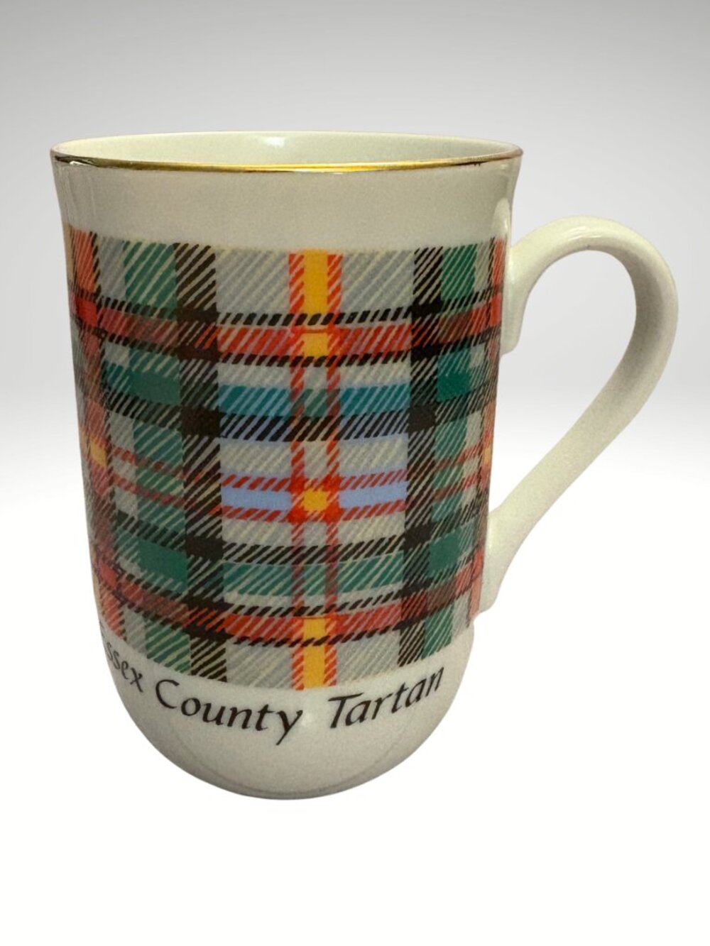 Vintage Essex County Tartan Canadian Souvenir 22K Gold  Coffee Mug (SKU: 216MI)